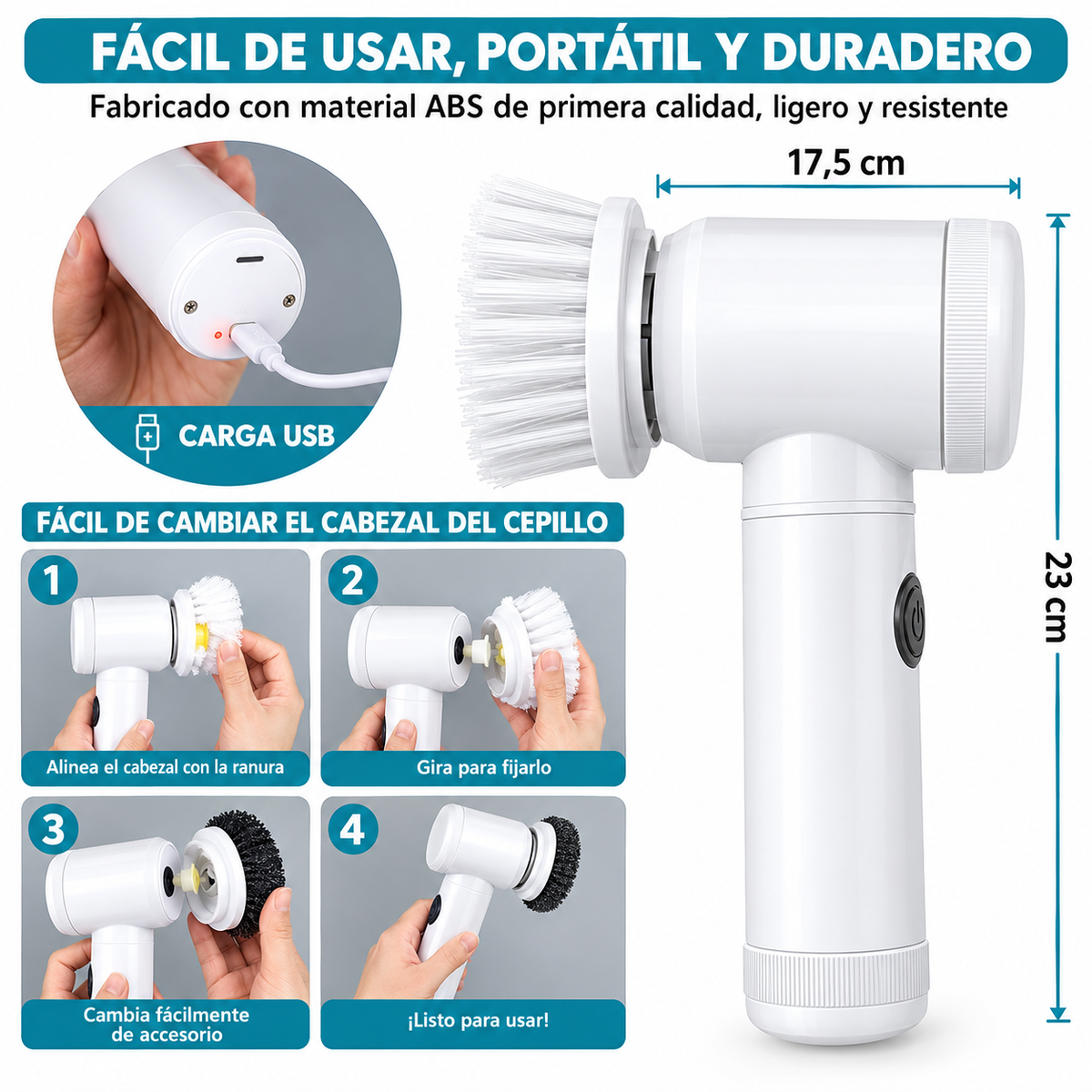 Cepillo de Limpieza Eléctrico - CleanTech