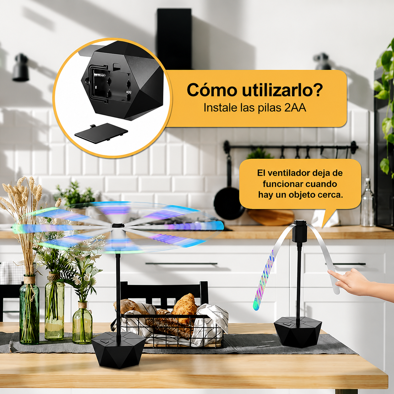 Ventilador repelente de moscas para mesa (Fly Free)