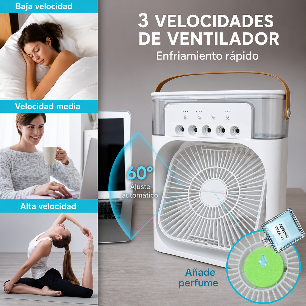 Ventilador humidificador de nebulización blanco (Nebula Pure)
